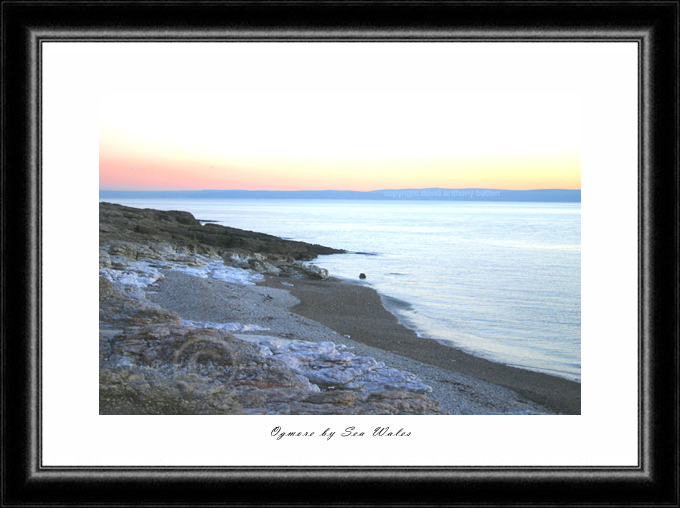 twilight photo of hardies baye ogmore by sea wales uk